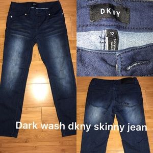 Dark wash dkny skinny jean size 12 girls